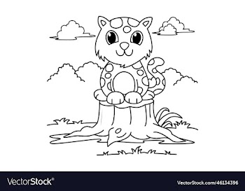 funny leopard cartoon coloring page