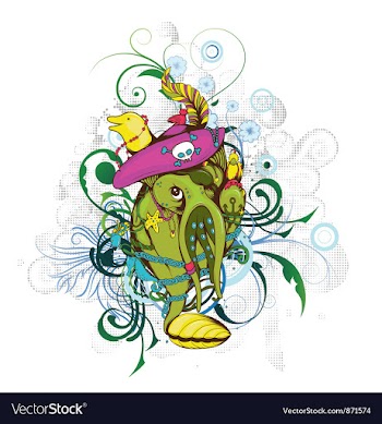 Funny monsters with floral vector image
