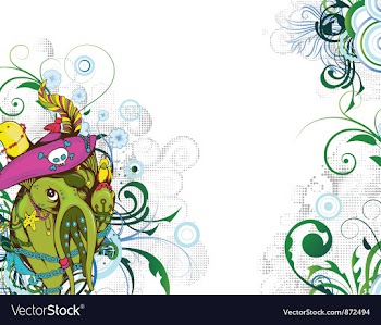 Funny monsters with floral vector image