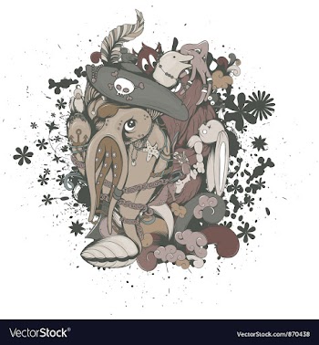 Funny monsters with grunge vector image