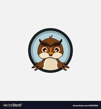 funny owl head character design perfect for logo