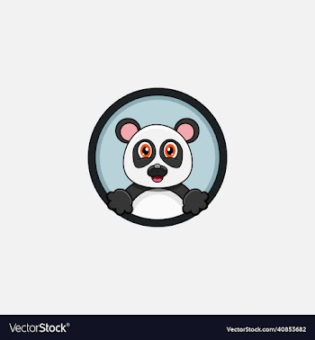 funny panda head character design perfect