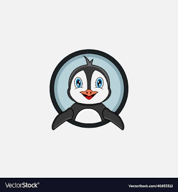 funny penguin head character design perfect