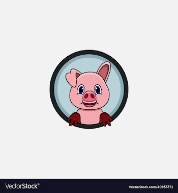 funny pig head character design perfect for logo