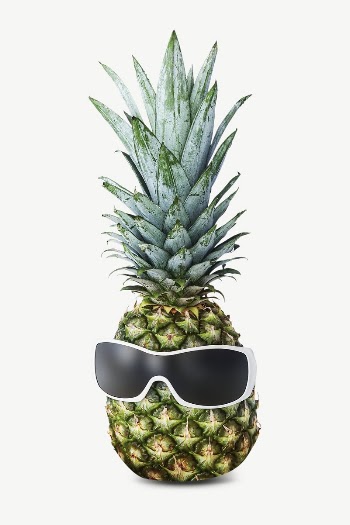 Funny pineapple collage element psd | Free PSD - rawpixel