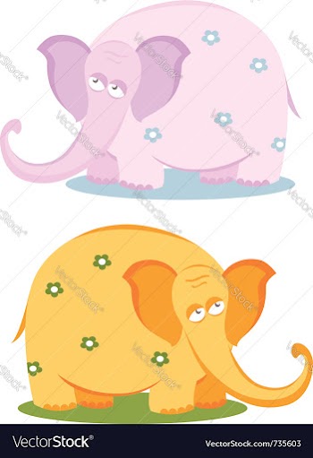  					Funny pink elephants vector image														