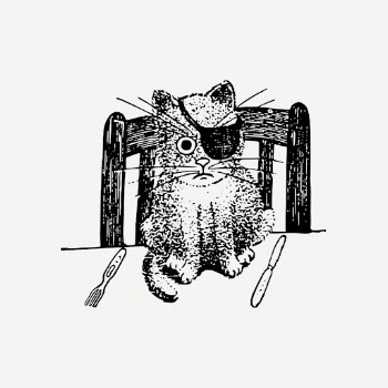 Funny pirate kitten drawing clipart, | Free PSD - rawpixel