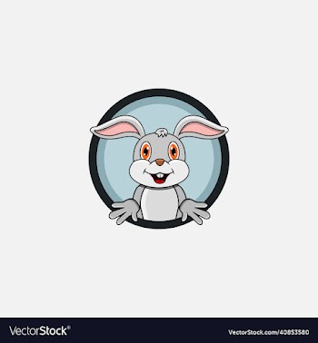 funny rabbit head character design perfect