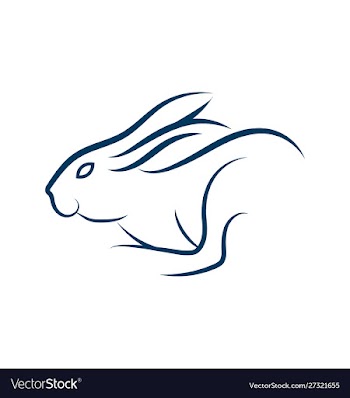 Funny rabbit logo concept cute rabbit vector image