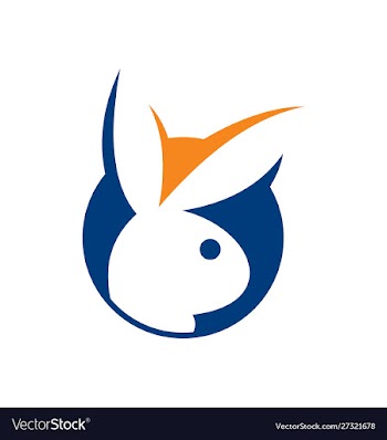 Funny rabbit logo concept cute rabbit vector image