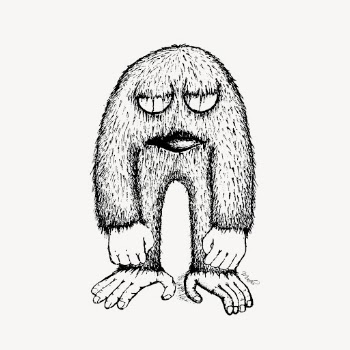 Fur monster drawing, cartoon hand | Free PSD - rawpixel