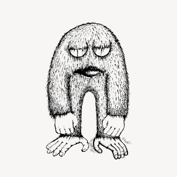 Fur monster drawing, cartoon hand | Free Vector - rawpixel