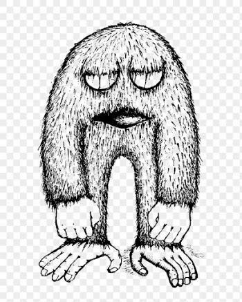 Fur monster png drawing sticker, | Free PNG - rawpixel