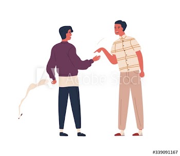 Furious father scold teenager son to smoking cigarette vector flat illustration