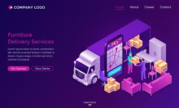Furniture delivery online services banner Free Vector