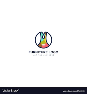 Furniture logo design with chair abstract africa vector image