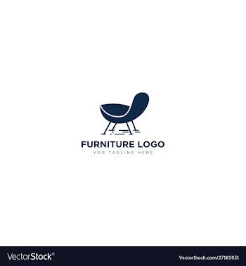 Furniture logo design with chair sofa modern logo vector image