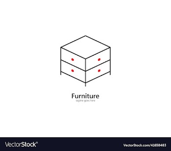 furniture logo with line art