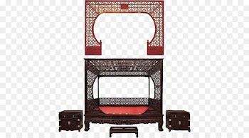 Furniture u4e0au6d77u5fc6u82d1u4e2du5f0fu5bb6u5177 Bed Painting Work of art - The ancient style of the moon gate 