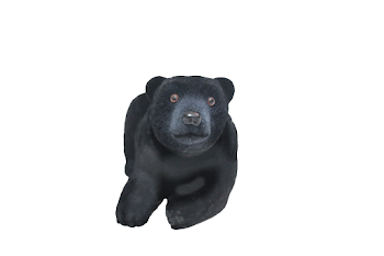 Furry Bobblehead Black Bear with Car Dashboard Adhesive - Batty ...