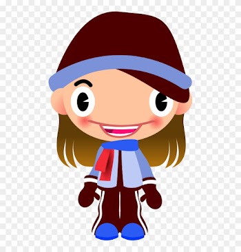 Fussball Clip Art Talking Girl In Warm Sports Clothes - Snowboarder Girl Cartoon Shower Curtain