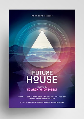 Future House – Futuristic Free PSD Flyer