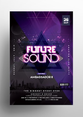 Future Sound – Free Futuristic PSD Flyer Template
