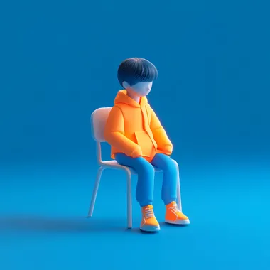 Futuristic 3D Icon of a School Student in Isometric Design Futuristic 3D Icon of a School Student in Isometric Design