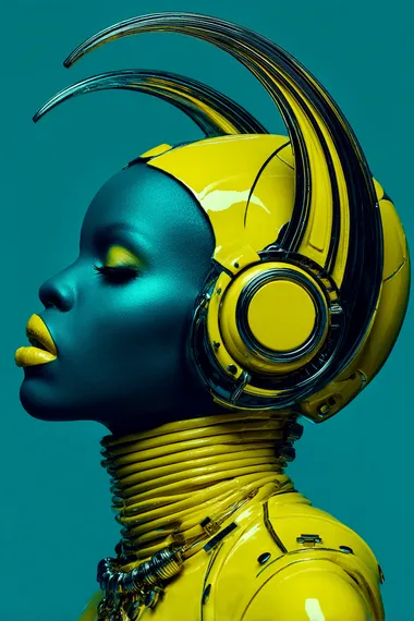 Futuristic Afrofuturist Portrait of a Black Woman Futuristic Afrofuturist Portrait of a Black Woman