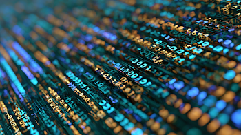 Futuristic Binary Code Stream in Neon Colors