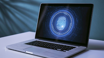 Futuristic Biometric Laptop Interface