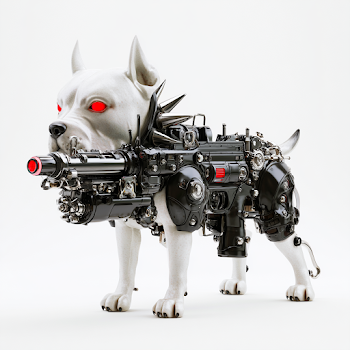 Futuristic Cartoon Pitbull Gun