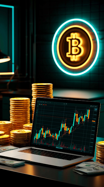Futuristic Cryptocurrency Trading Workspace