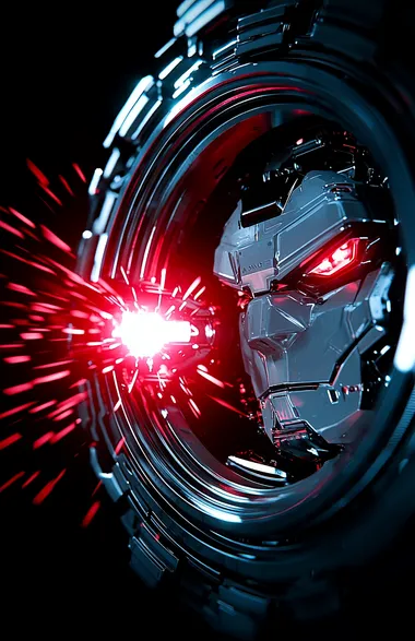 Futuristic Cyborg Concept with Dramatic Lighting Futuristic Cyborg Concept with Dramatic Lighting