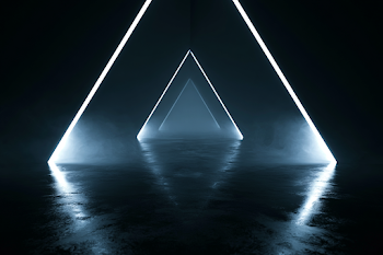 Futuristic Dark Corridor with LED Highlights