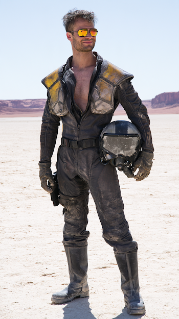 Futuristic Desert Dropship Pilot in Rugged Flight Gear