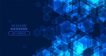 Futuristic digital hexagonal shape technology background Free Vector