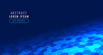Futuristic digital hexagonal tech in perspective style background Free Vector