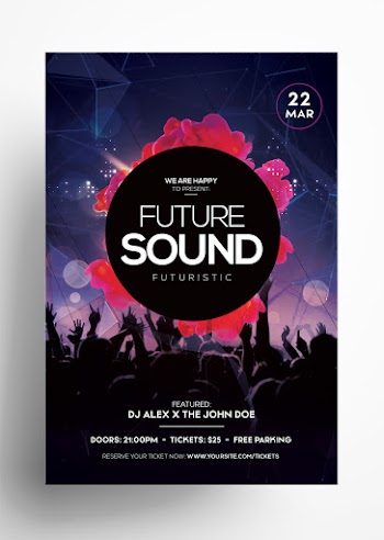 Futuristic EDM – Free PSD Flyer Template