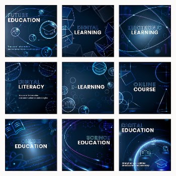 Futuristic education technology template vector | Free Vector - rawpixel