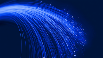 Futuristic Fiber Optic Light Trails on Deep Navy Background