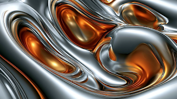 Futuristic Flowing Liquid Metal Abstract