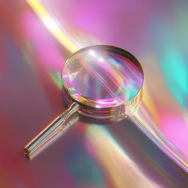 Futuristic Glowing Magnifying Glass in Neon Aesthetic Futuristic Glowing Magnifying Glass in Neon Aesthetic