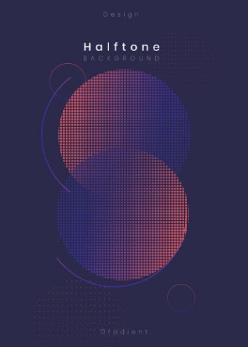 Futuristic halftone design Free Vector