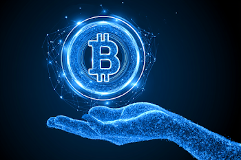 Futuristic Holographic Cryptocurrency Coin Concept