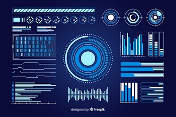 Futuristic infographic element collection Free Vector