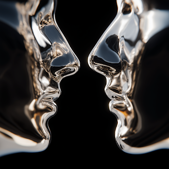 Futuristic Liquid Chrome Human Forms