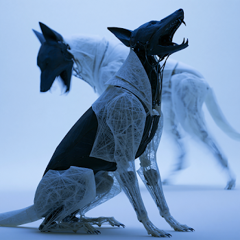 Futuristic Mechanical Belgian Malinois Dogs
