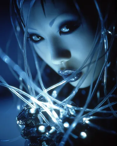 Futuristic Minimalist Fashion Model in Cyber Aesthetics Futuristic Minimalist Fashion Model in Cyber Aesthetics