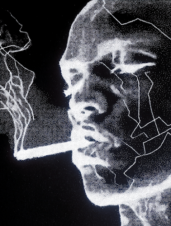 Futuristic Portrait of an African Man Smoking a Cigar in 2387